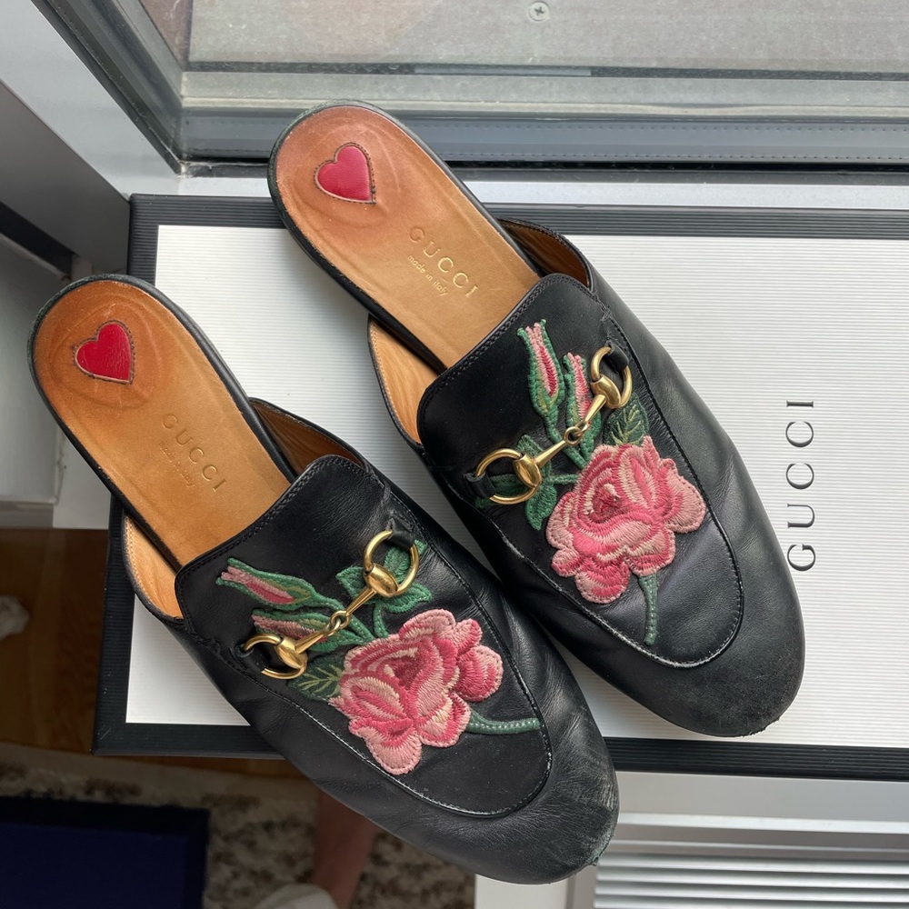 Gucci princetown mule flower style size 37.5